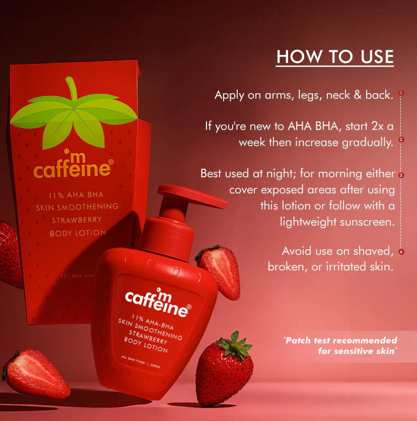 11% AHA BHA Strawberry Body Lotion for Skin Smoothening - Image 10