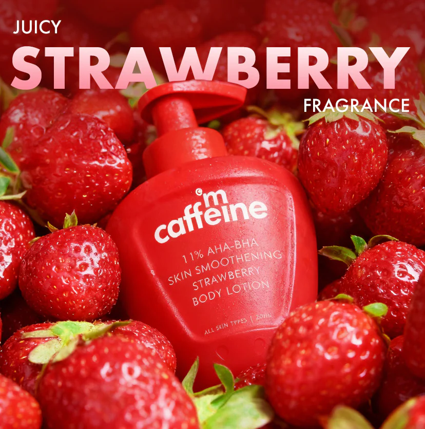 11% AHA BHA Strawberry Body Lotion for Skin Smoothening - Image 6